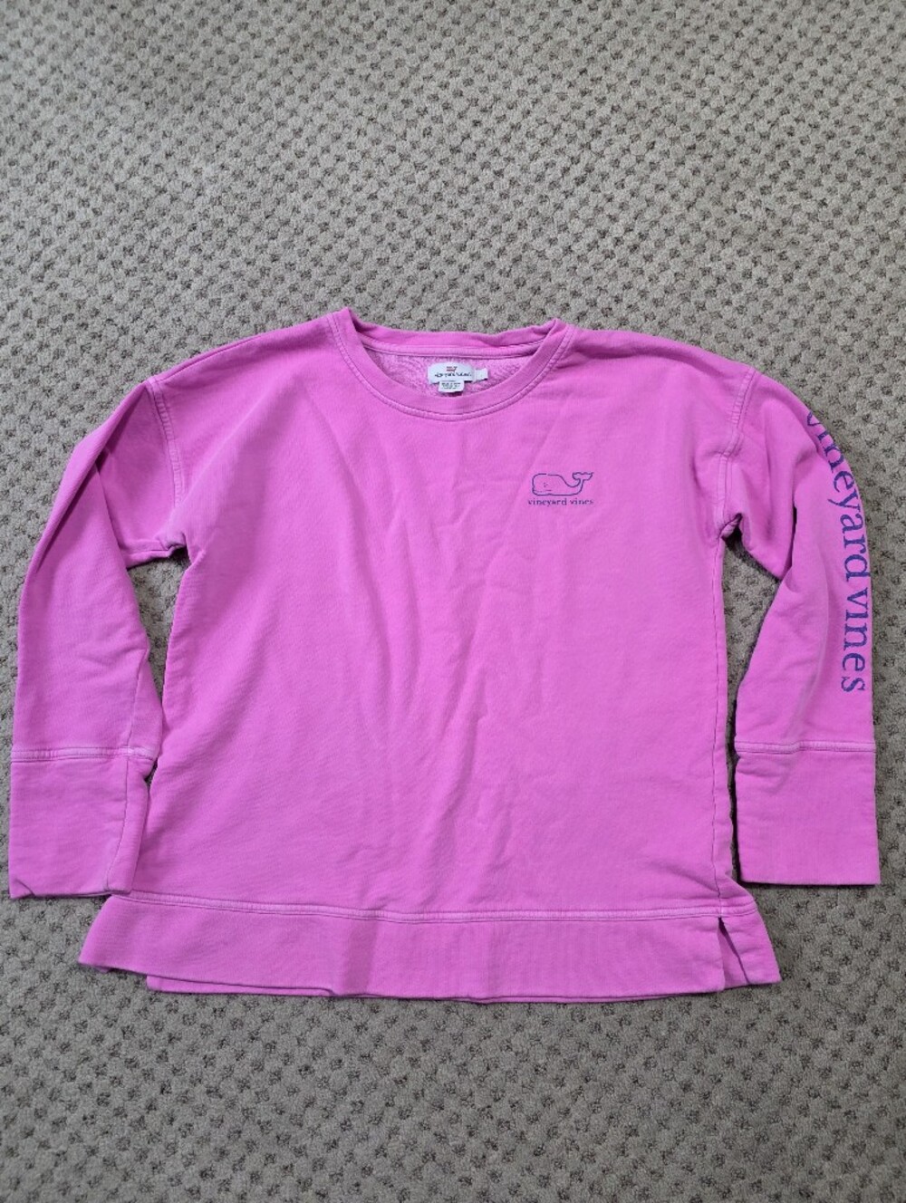 Vineyard Vines Bright Pink Long-Sleeve Whale Tee